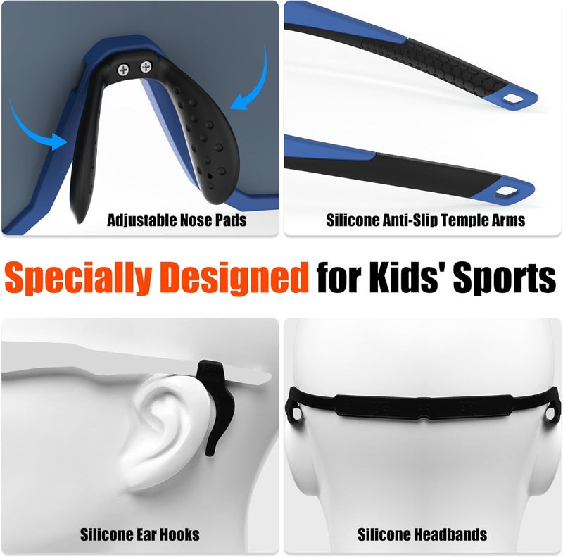 Xtiger Kids Sunglasses Polarized Youth Baseball Sunglasses for 8-14 boys girls UV400 Sports Softball Cycling Glasses - Image 5